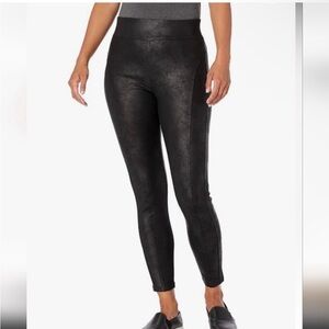 Democracy Leggings Glider Cropped High Waist Faux Leather
